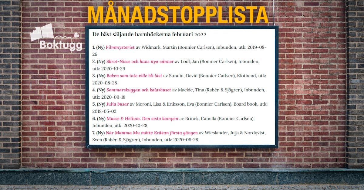 topplista februari barnböcker