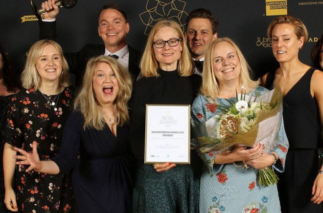 Akademibokhandeln fick jubla på Retail Awards 2019 då de tog emot pris för Årets lojalitetsprogram. Foto: Tidningen Market.