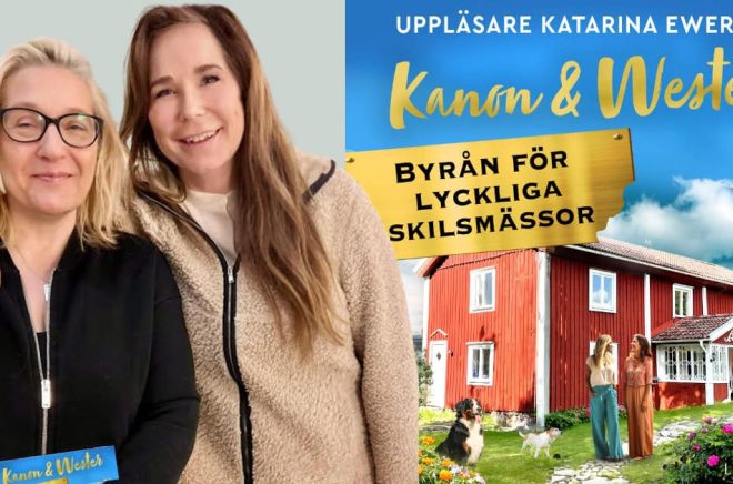 Marie-Louise Kanon och Anna Wester släpper boken Byrån för lyckliga skilsmässor. Foto: Åsa-Helena Borkesand. Omslag: Emma Graves