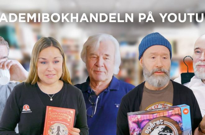 Ola Rapace, Jan Guillou och Lars Wallin är tre av författarna som Akademibokhandeln besöker i sin Youtubesatsning. Och medarbetarna Caroline och Göran bjuder på boktips. Foto: Pressbild Akademibokhandeln