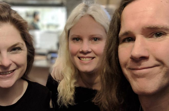 Sofi Poulsen, Aengeln Englund och Angua Vintersvärd. Foto: Privat