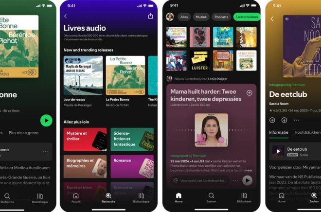 Spotifys Premium-kunder i Frankrike, Belgien, Nederländerna och Luxemburg kan nu lyssna på 12 timmar ljudbokl varje månad. Pressbild.
