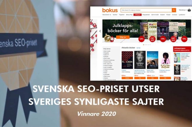 Bokus är en av vinnarna av Svenska SEO-priset 2020.