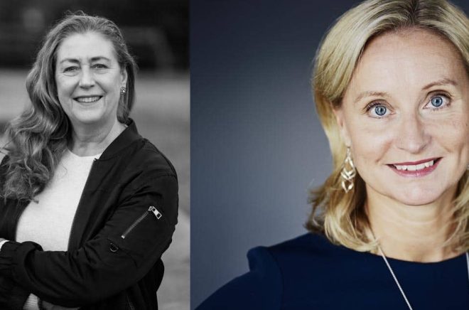 Teresa Knochenhauer och Karin Linge Nordh (foto: Gabriel Liljevall) flyttar runt i Bonnierhuset.