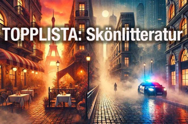 De 100 mest sålda skönlitterära böckerna under perioden. Illustration: Dall-E. Prompt: Boktugg.